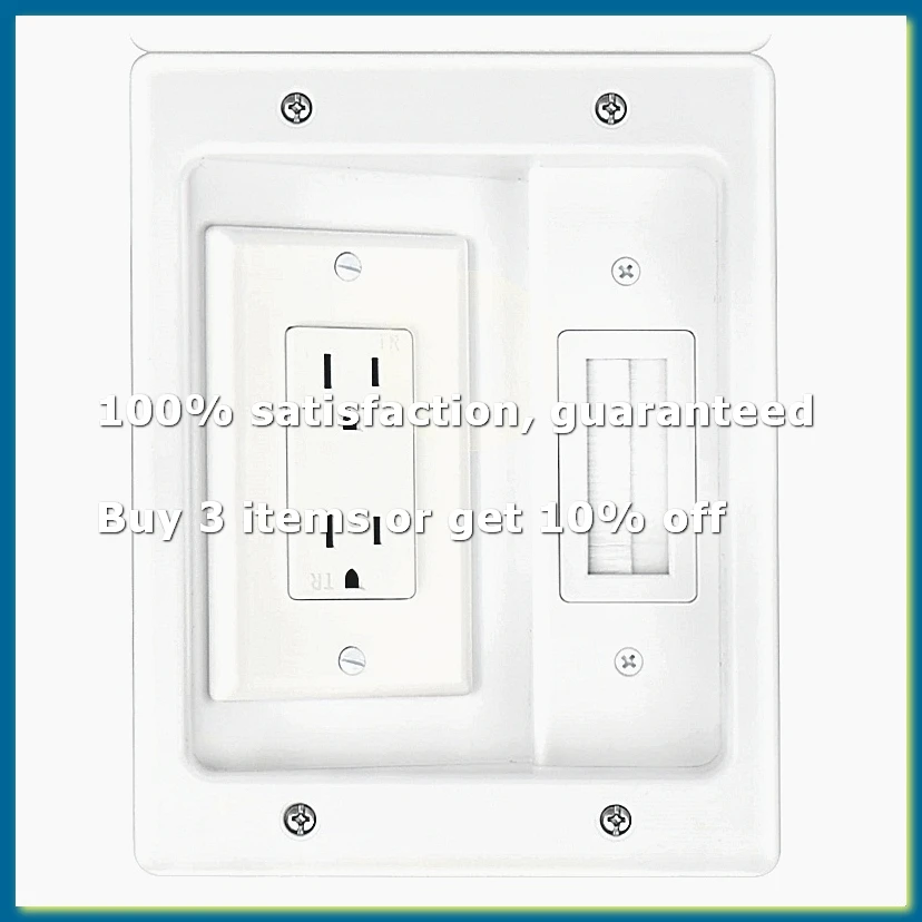 Recessed Outlet Box in Wall Cable Management Kit 15A 125V Hide TV Power Cables & Low Voltage Wires Behind the Wall-A27I