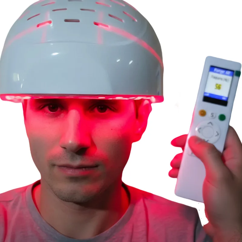 

Professional 6750mW Hair Regrowth Device, Laser Cap & Helmet 90 Lasers 210 LEDs, Anti Hair Loss Red Light Therapy with Remote