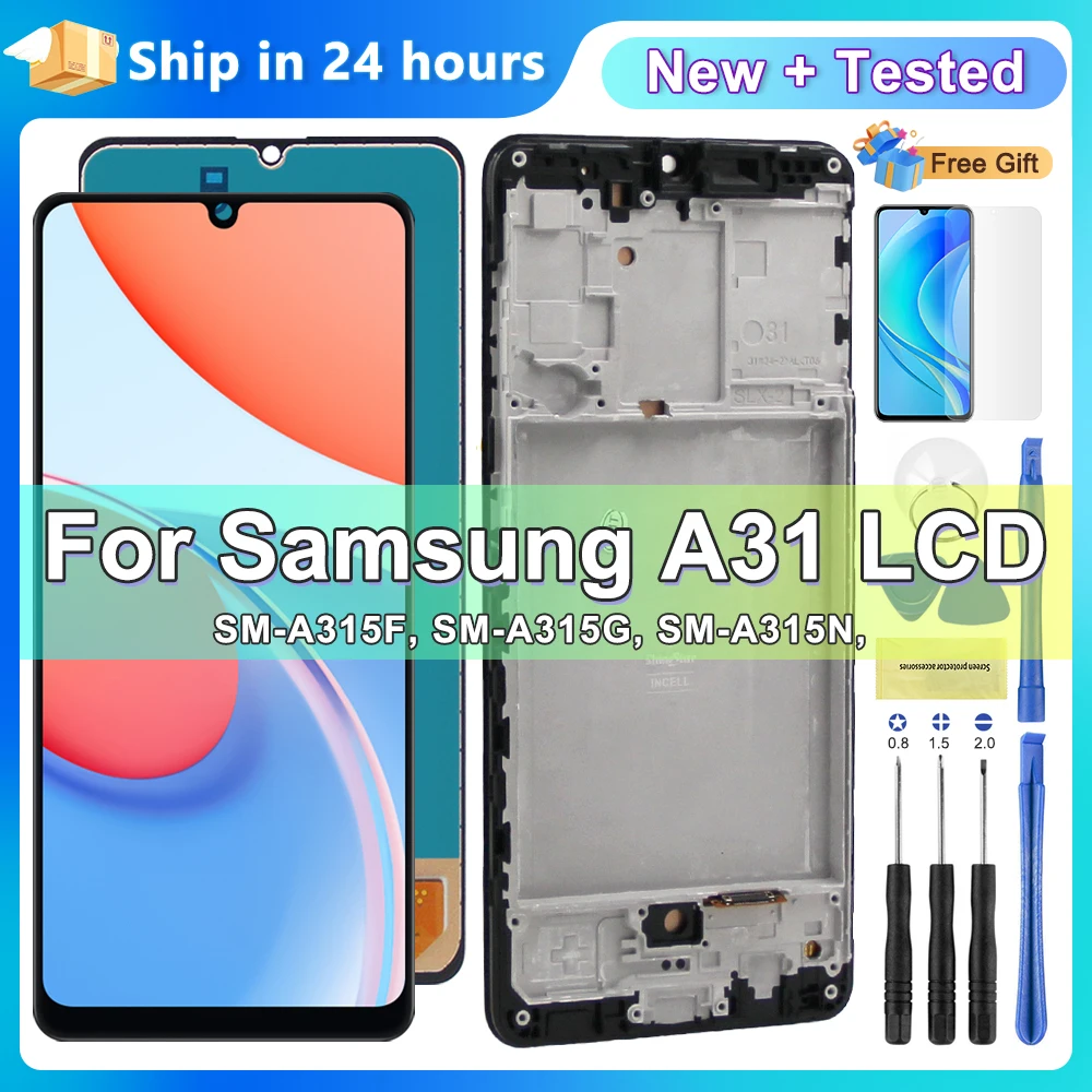 100% Tested Display For Samsung Galaxy A31 Lcd Display Touch Screen Digitizer Assembly For Samsung A31 A315 SM-A315F SM-A315F/DS