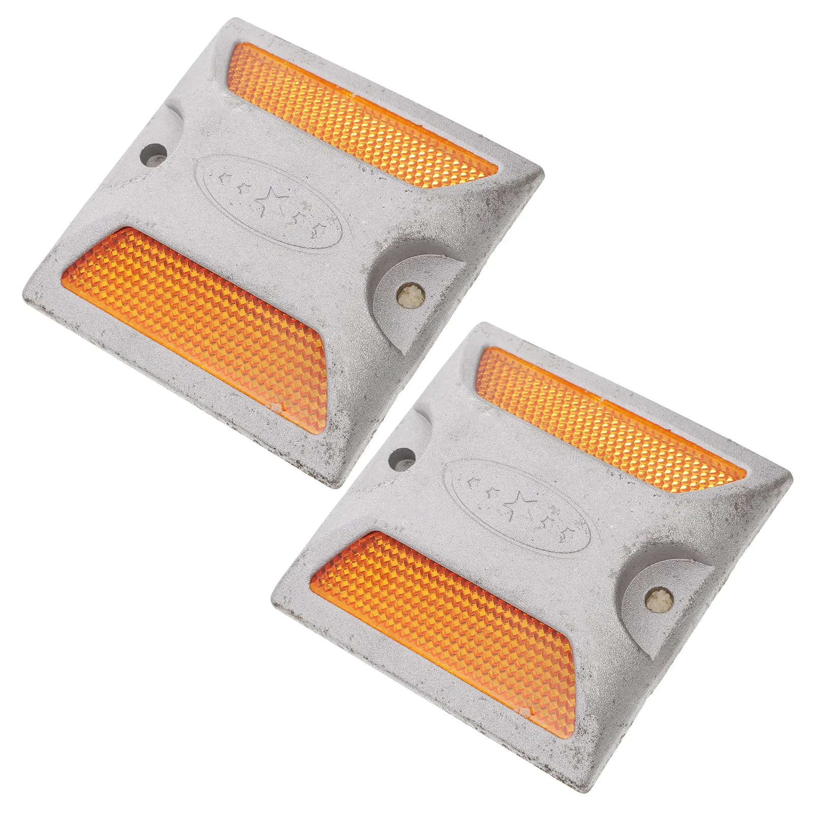 

2Pcs Road Reflective Markers Aluminum Casting Raised Pavement Reflectors Driveway Parking Lot Safety Sign Markers Highway