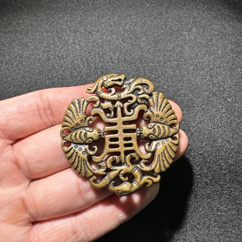 

Антикварный винтажный бронзовый кулон с персонажем Шоу, винтажный кулон счастливого бренда