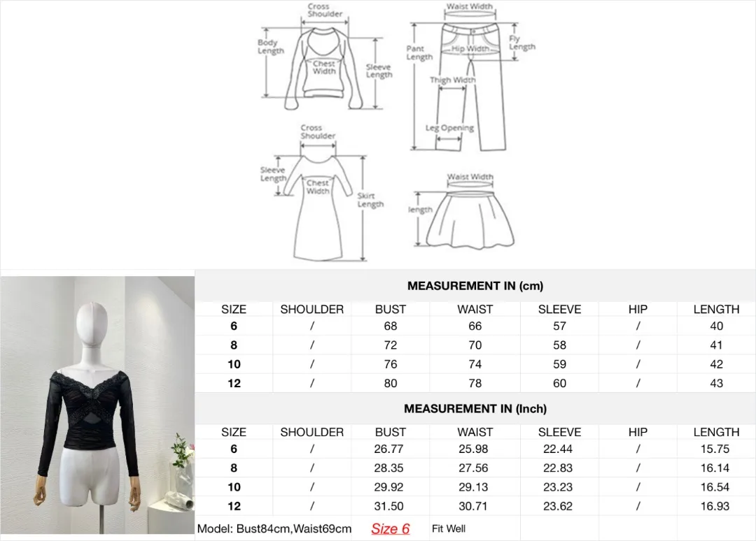 Black Lace Patchwork Long Sleeve Ruched Tulle Off The Shoulder Tops