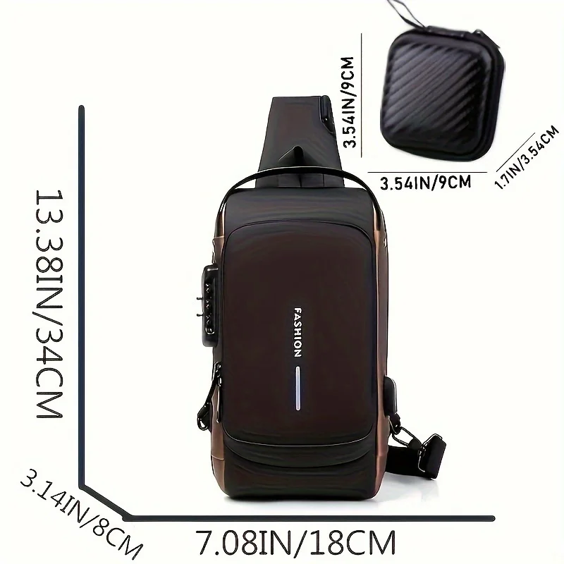 Waterproof Motorcycle Bag Chest Bags for Men Women USB Charging Sport Sling Anti-theft Shoulder Bag Crossbody Backpack