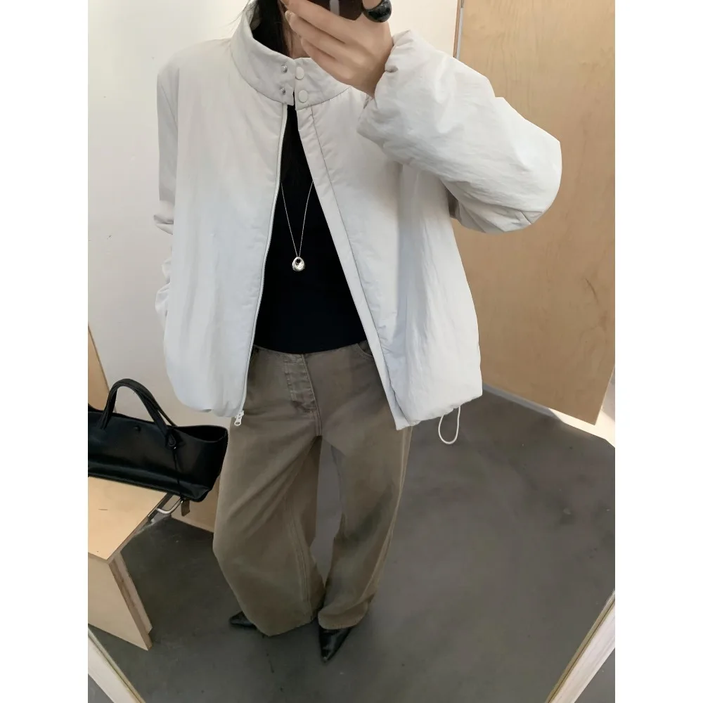 Ultra-light Small Puff Cotton Clothes Women's 2026 New Simple Warm Stand-up Neck Cotton-paddedJacket Has Fashionable and Simple