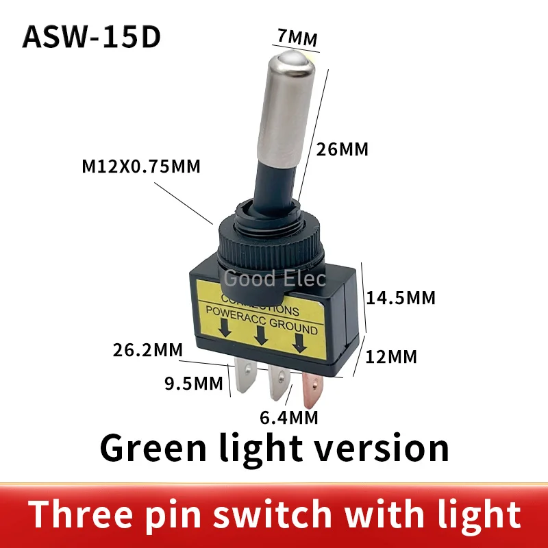 4PCS 12V 20A Car Auto  LED Light Toggle Rocker Switch 3Pin SPST ON/OFF Sales for vehicles, boats