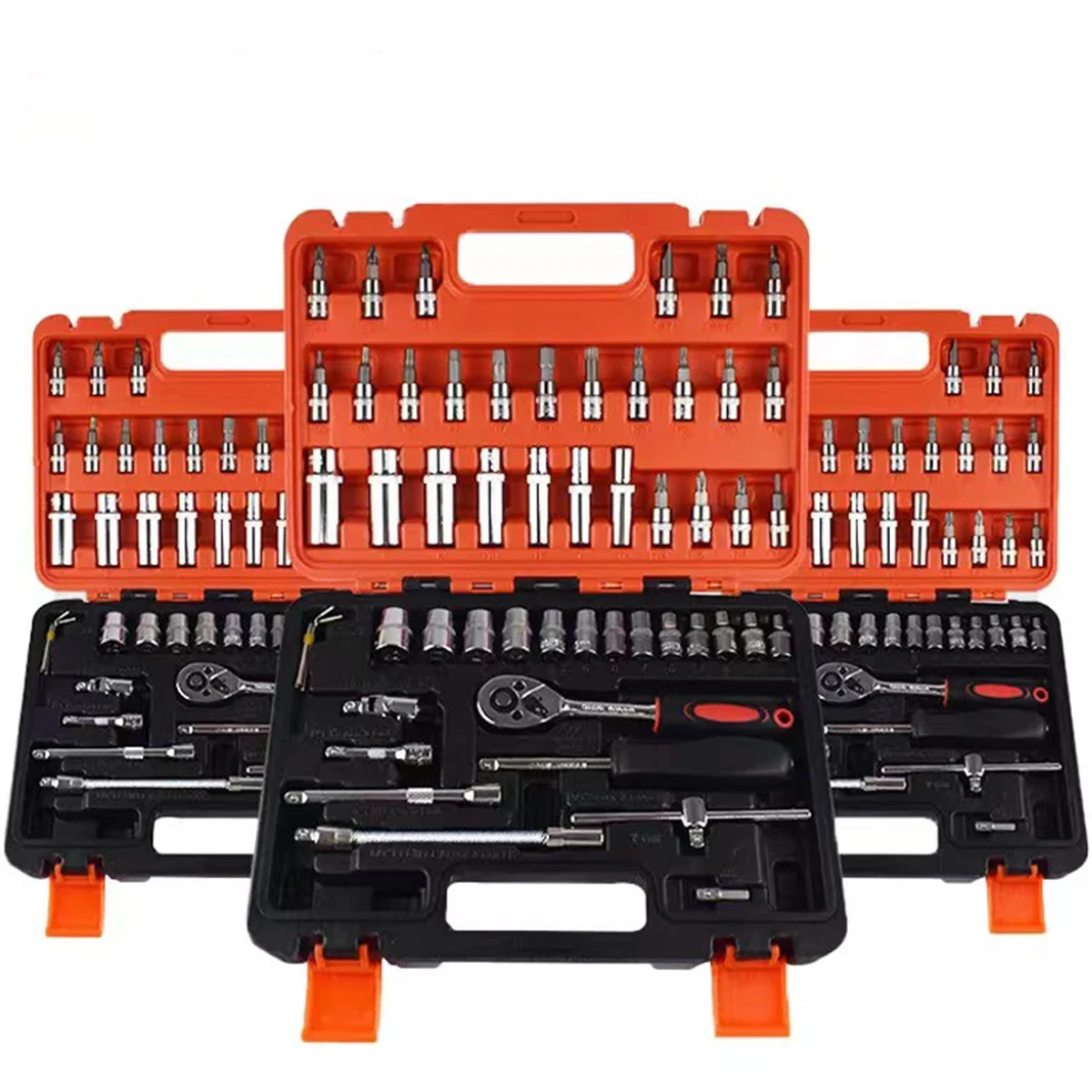 53/46Pcs Car Repair Tool Kit 1/4-Inch Socket Sets Car Repair Tool Ratchet Torque Wrench Combo Auto Repairing Sets Mechanic Tool