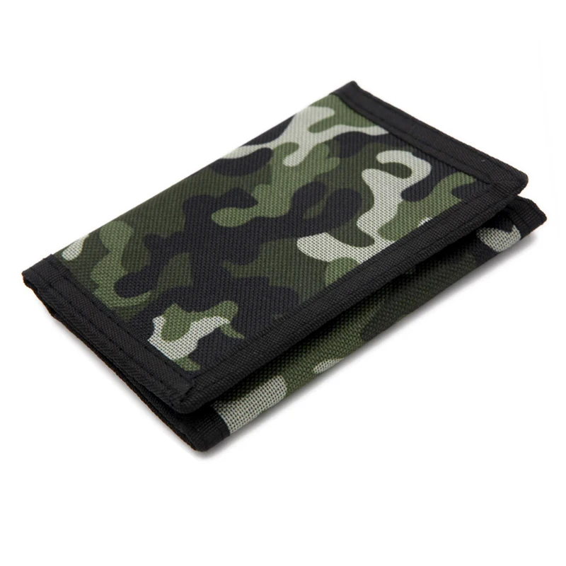 Billetera de camuflaje delgada, billetera deportiva triple, billetera de lona para exteriores con cremallera, monedero de viaje, tarjetero, regalos