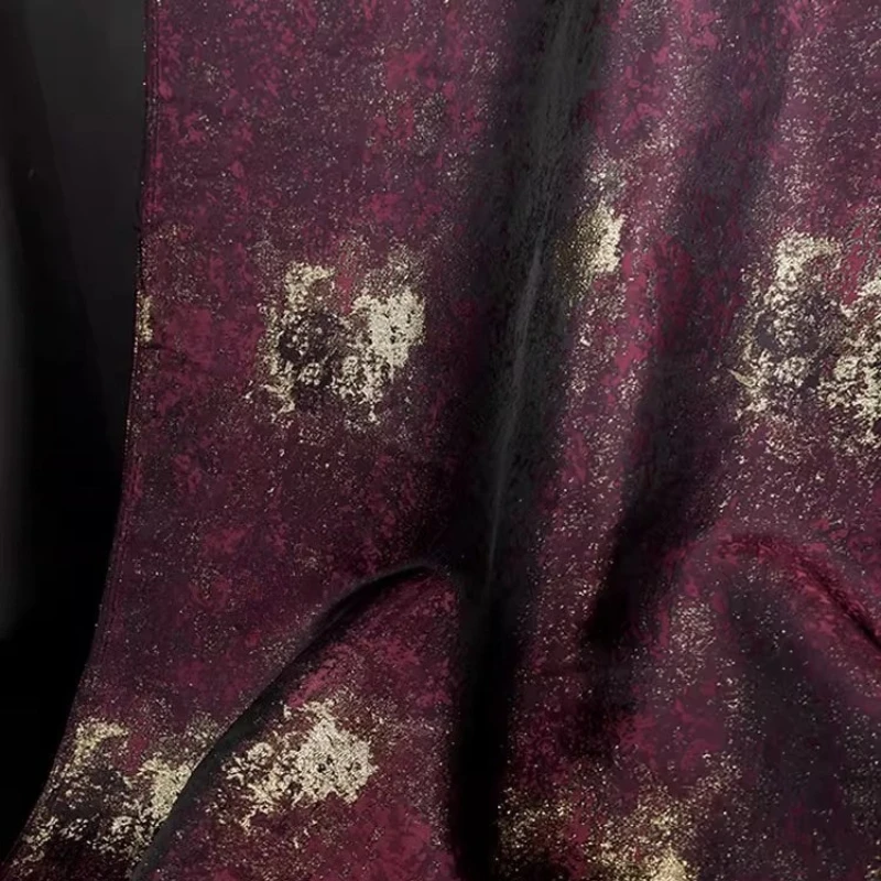 

Темно-красное золото, двусторонние нерегулярные жаккардовые шторы, ткань ручной работы, домашняя юбка с лицом ханьфу, сделай сам, дизайнерский текстиль, материалы для рукоделия