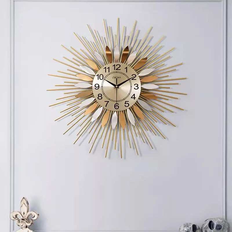 サイレント美的壁時計アート壁画リビングルームデジタル高級インテリア壁時計北欧時計壁時計家の装飾