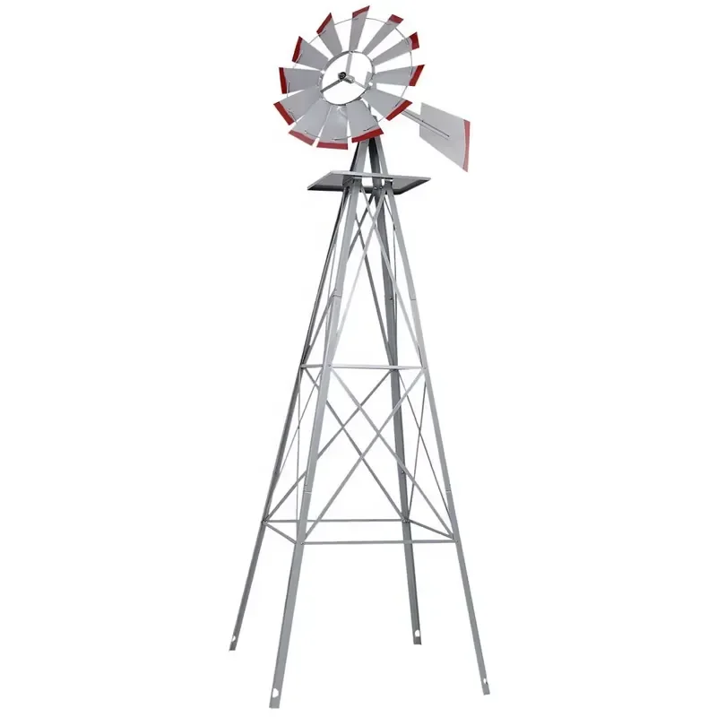 Weather Resistant Garden Windmill Simple Design Outdoor Yard Decor Metal Spinner Ornament for Lawn Patio Landscape Decoration