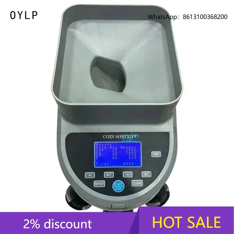 OYLP XD-1000 High Speed Multi Currency Coin Counter & Sorter Quality Count Mix Value with Tube for EUR THB PLN CAD