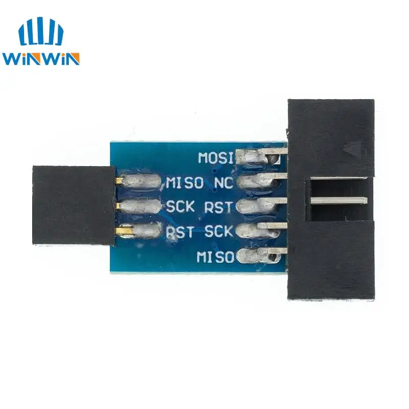 1pcs New USBASP USBISP AVR Programmer USB ISP USB ASP ATMEGA8 ATMEGA128 Support Win7 64K 10Pin To 6 Pin Adapter Board