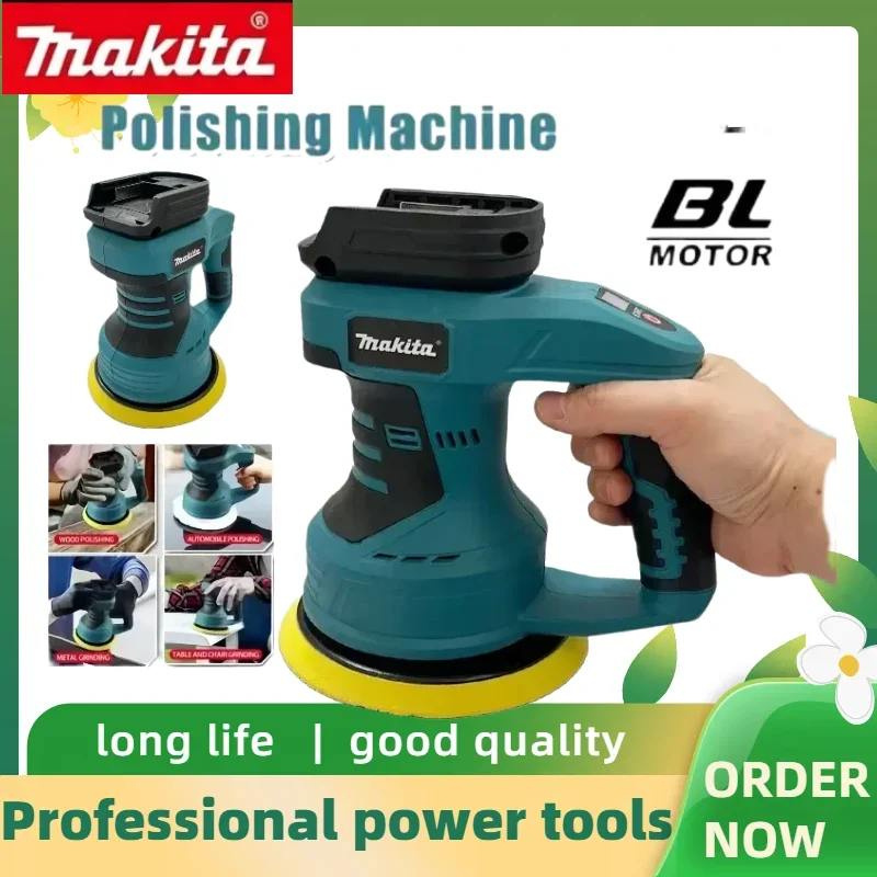 Makita 18V Cordless Electric Car Polisher Rechargeable Waxing Machine for Auto Glazing Sealing and Surface Sanding Work