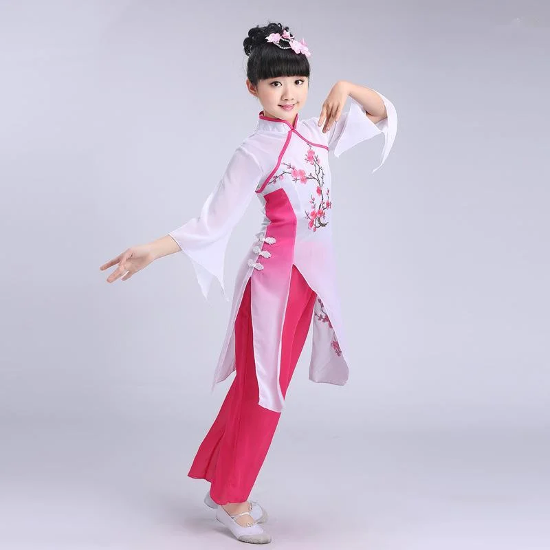 Stage Wear Dance Costumes Children Performance Yangge Suits Classical Fan Performances