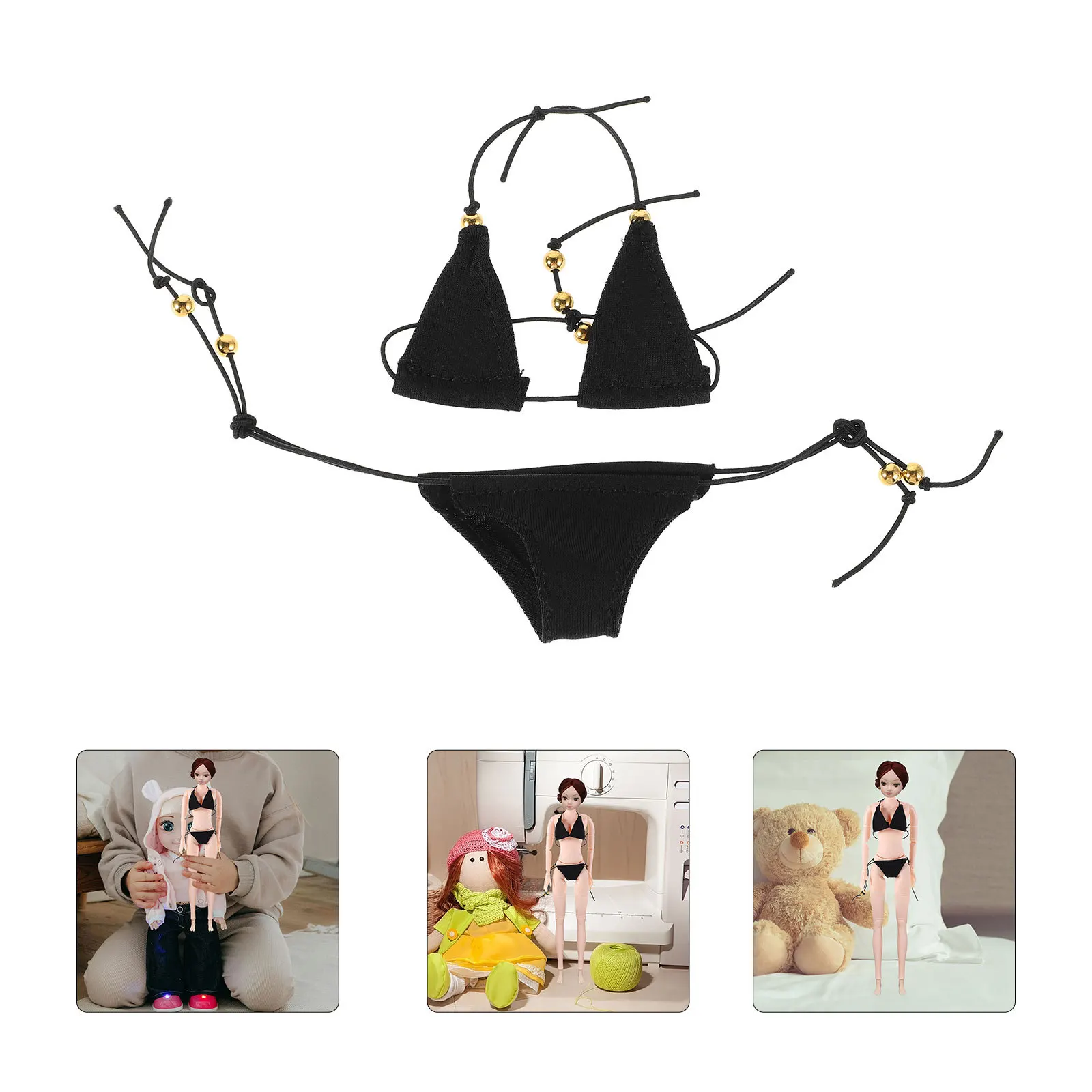 1 set 1 set miniatuur badmode outfit stijlvolle bikini zwembad strand speelset zomervakantie aankleedspel klein badpak rekwisieten