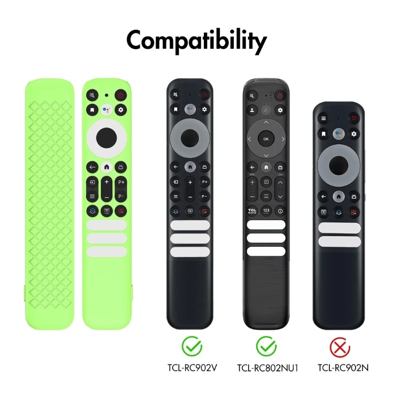 부드러운 실리콘 리모컨 커버, 미끄럼 방지 디자인, 충격 방지 보호대, TCL RC902V 802NU1 원격 피부 슬리브