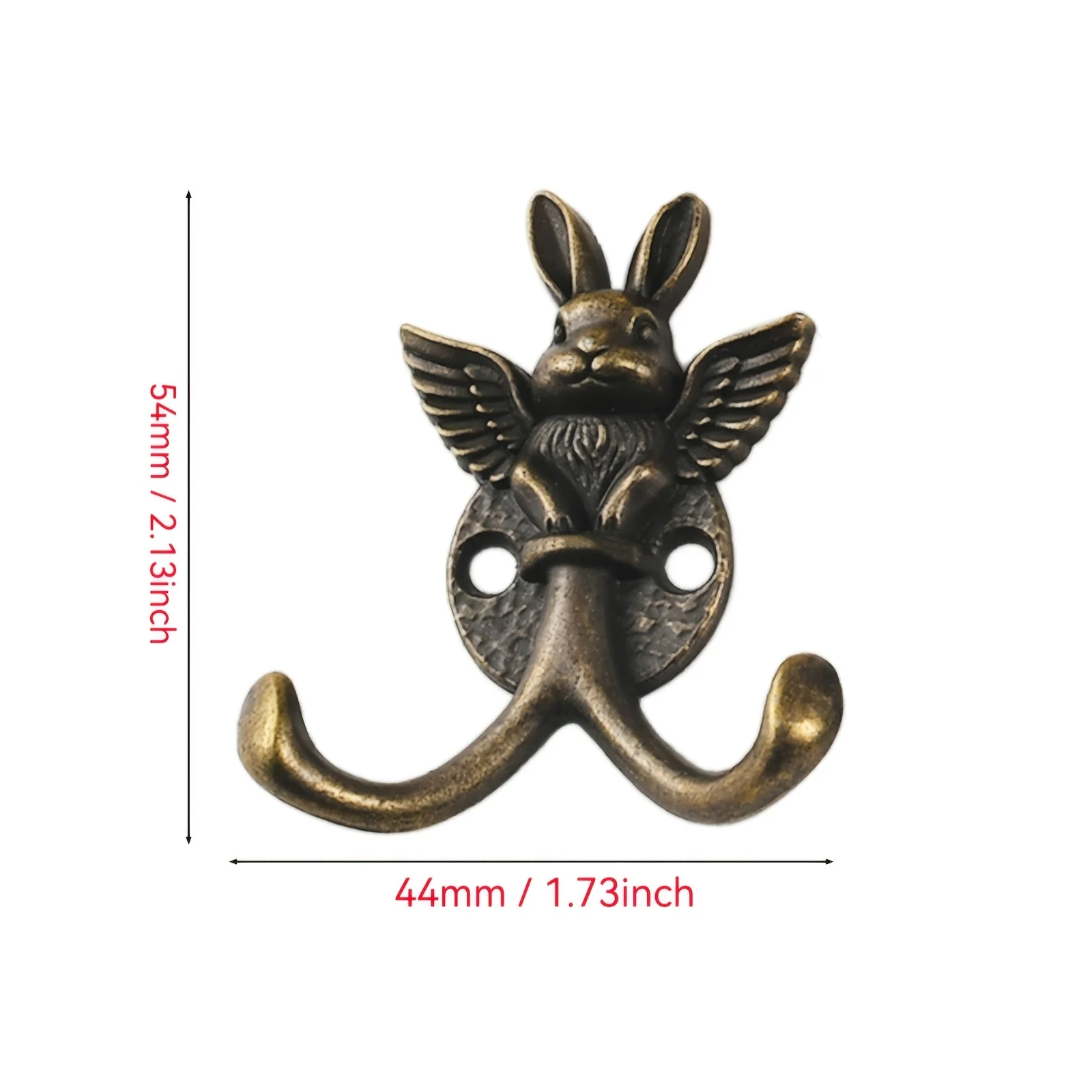 3 pieces, European-style angel rabbit/dog/horse. Double-handled hook made of zinc alloy, wall-mounted storage hanger.