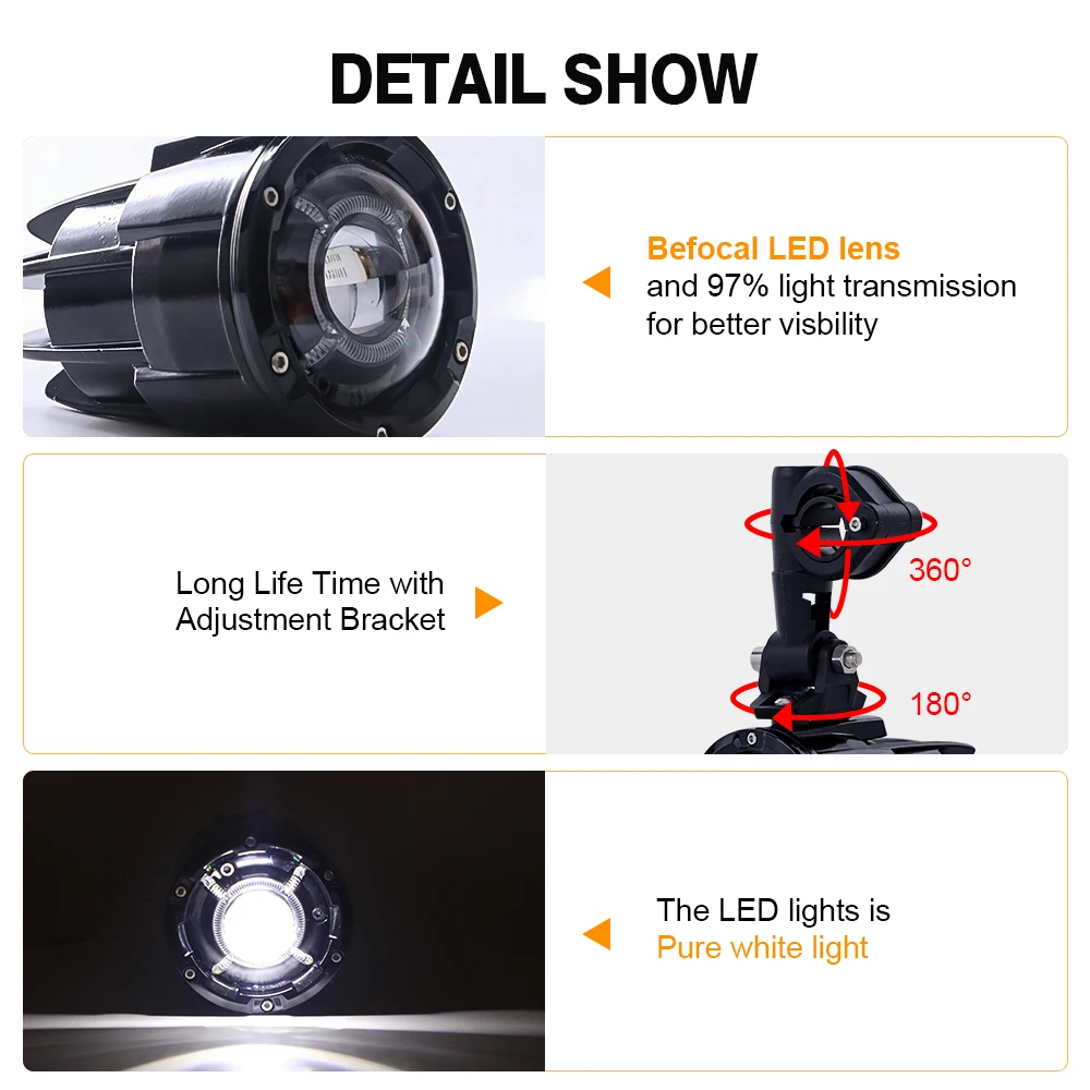 50W Motorcycle Fog Light led For BMW G310R GSA 1200 1250 Yamaha Tmax 500 530 Nmax 125 150 Tracer 900 GT Auxiliary Driving Light