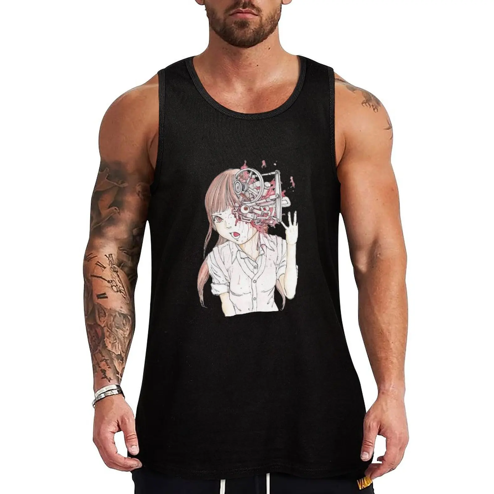 

Shintaro Kago Tank Top sleeveless tshirts for men gym clothing gym accessories men