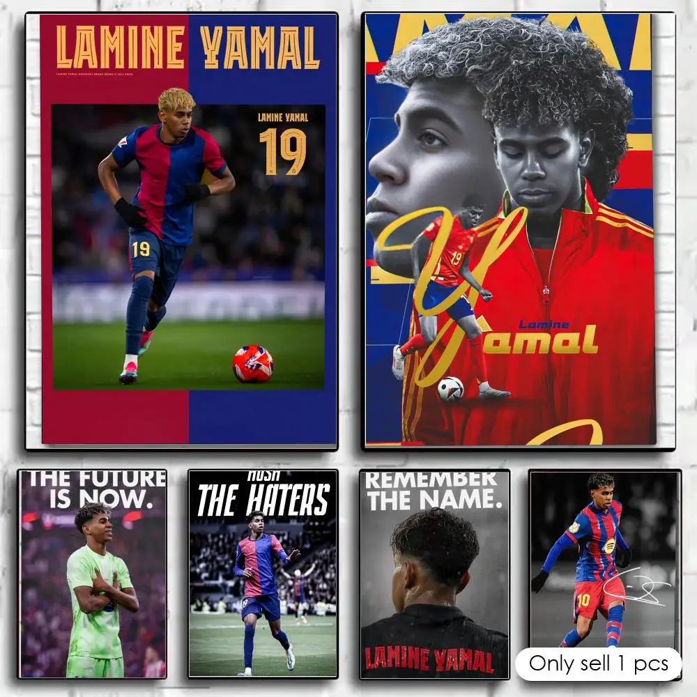 Famous L-Lamine Yamal Poster Room Wall Art Decor Waterproof Stickers For Home Bar Bedroom Decoration