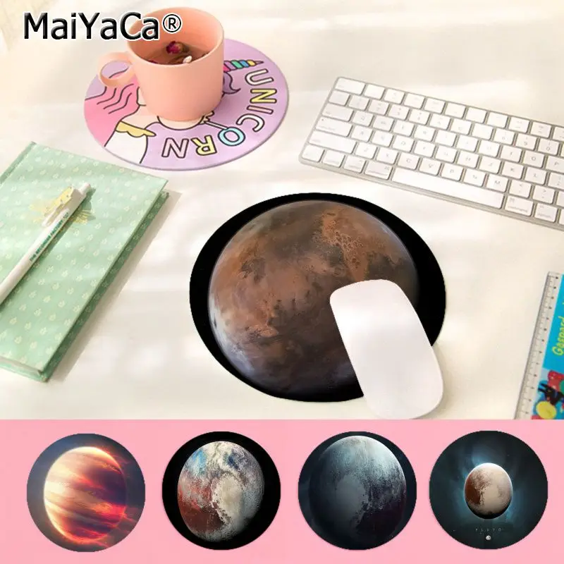 

Space Mars planet Mousepad 20x20cm Round Desktop Desk Mat Kawaii Gaming Accessories Students Pad Mouse Pad for PC Desk Pad