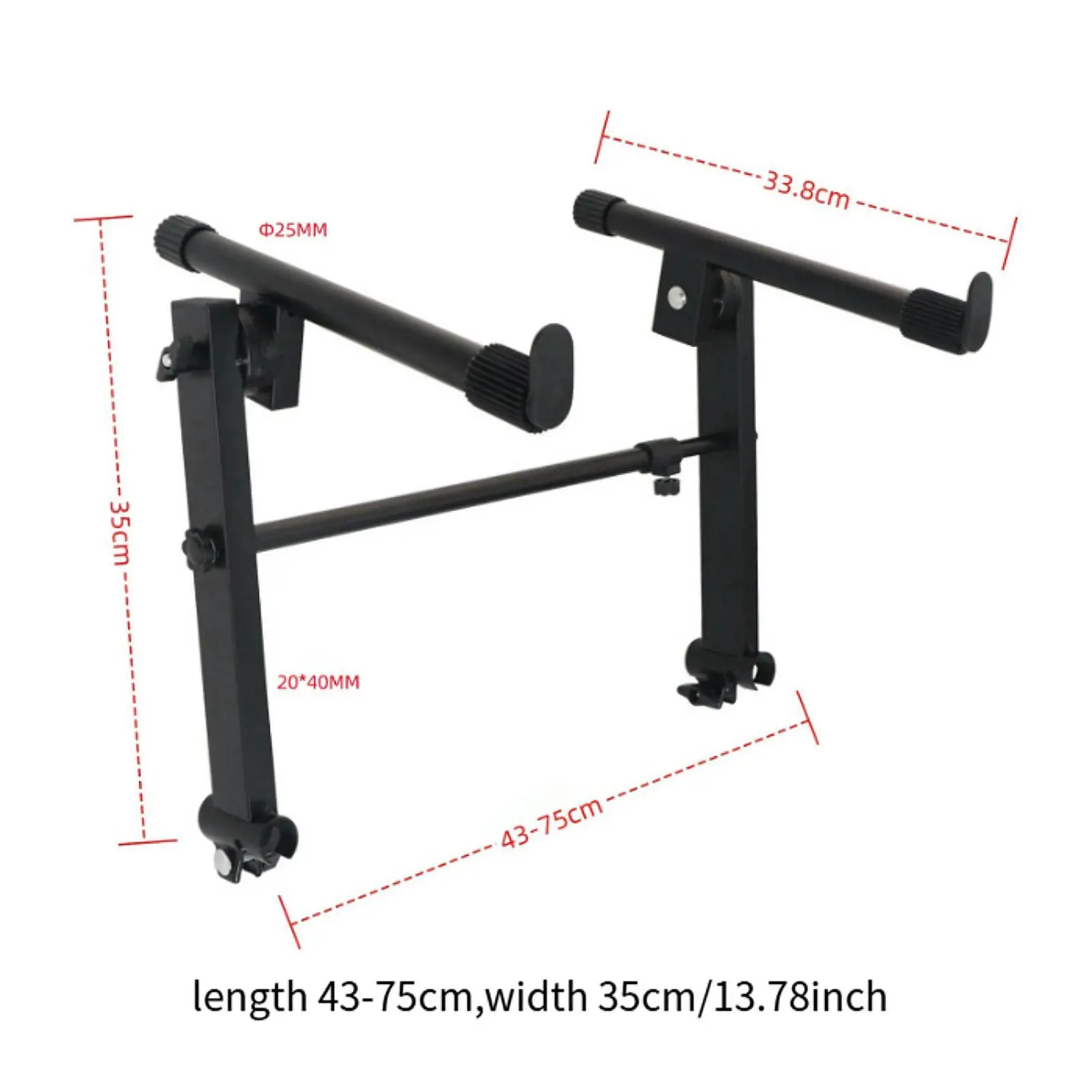 Stand Keyboard 2 Tingkat, Stand Elektronik Portabel, Penyangga Logam Ganda yang Stabil, Penyangga Keyboard Universal