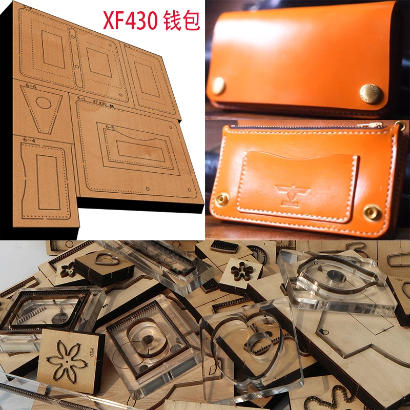 Wallet Leather Craft Punch Hand Tool Cut Knife Mould XF430 New Japan Steel Blade Wooden Die leather craft tools
