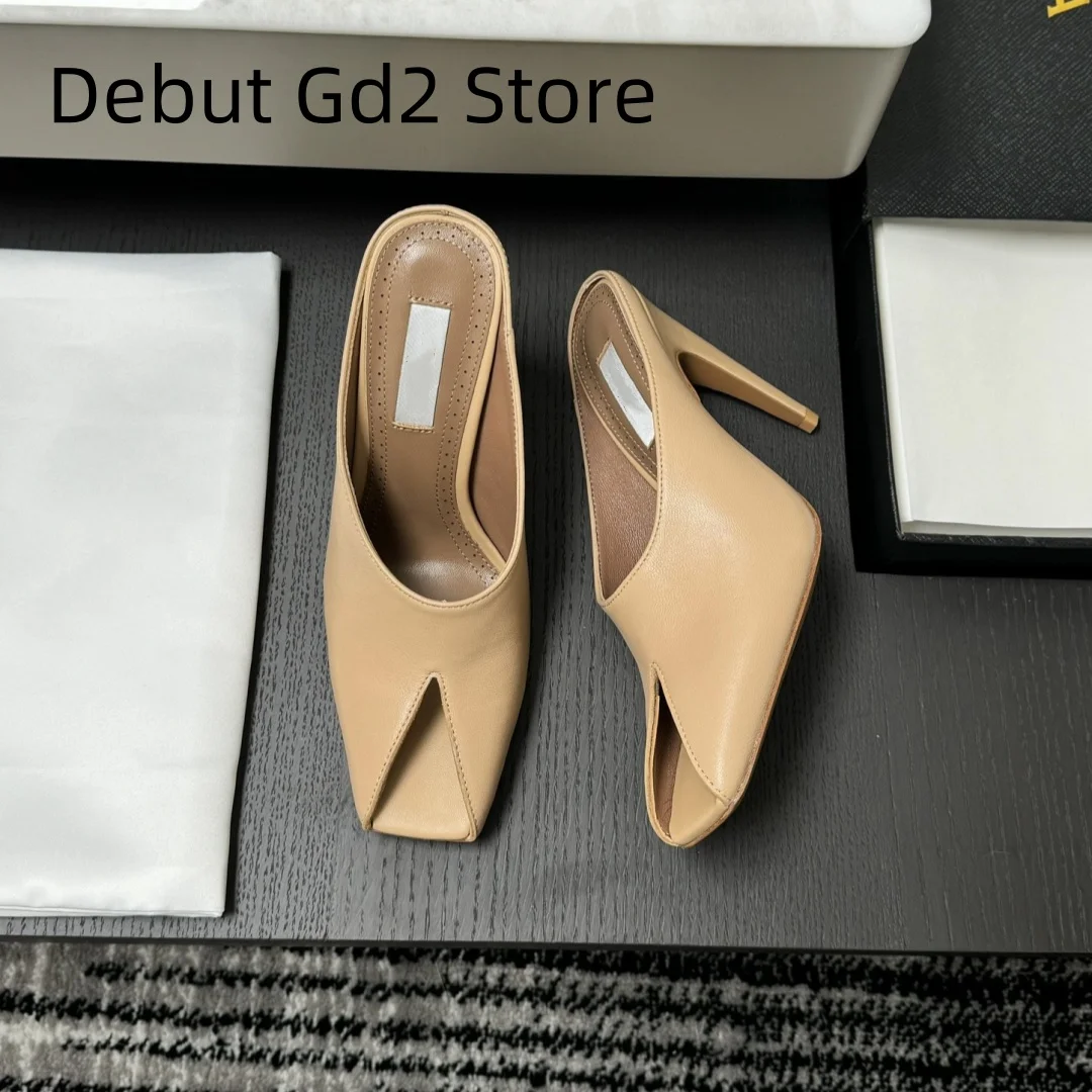 Top Quality 2024 New Square Toe Open Toe High Heels, Sexy Slim Heel High Heel Sandals, Classic Versatile High Heel Slippers