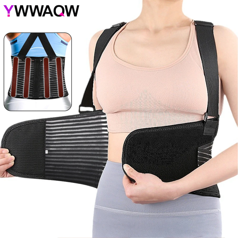 Adjustable Back Brace Lumbar Support Belt with Suspenders - Back Brace with Suspenders for Pain Relief,Heavy Lifting Support