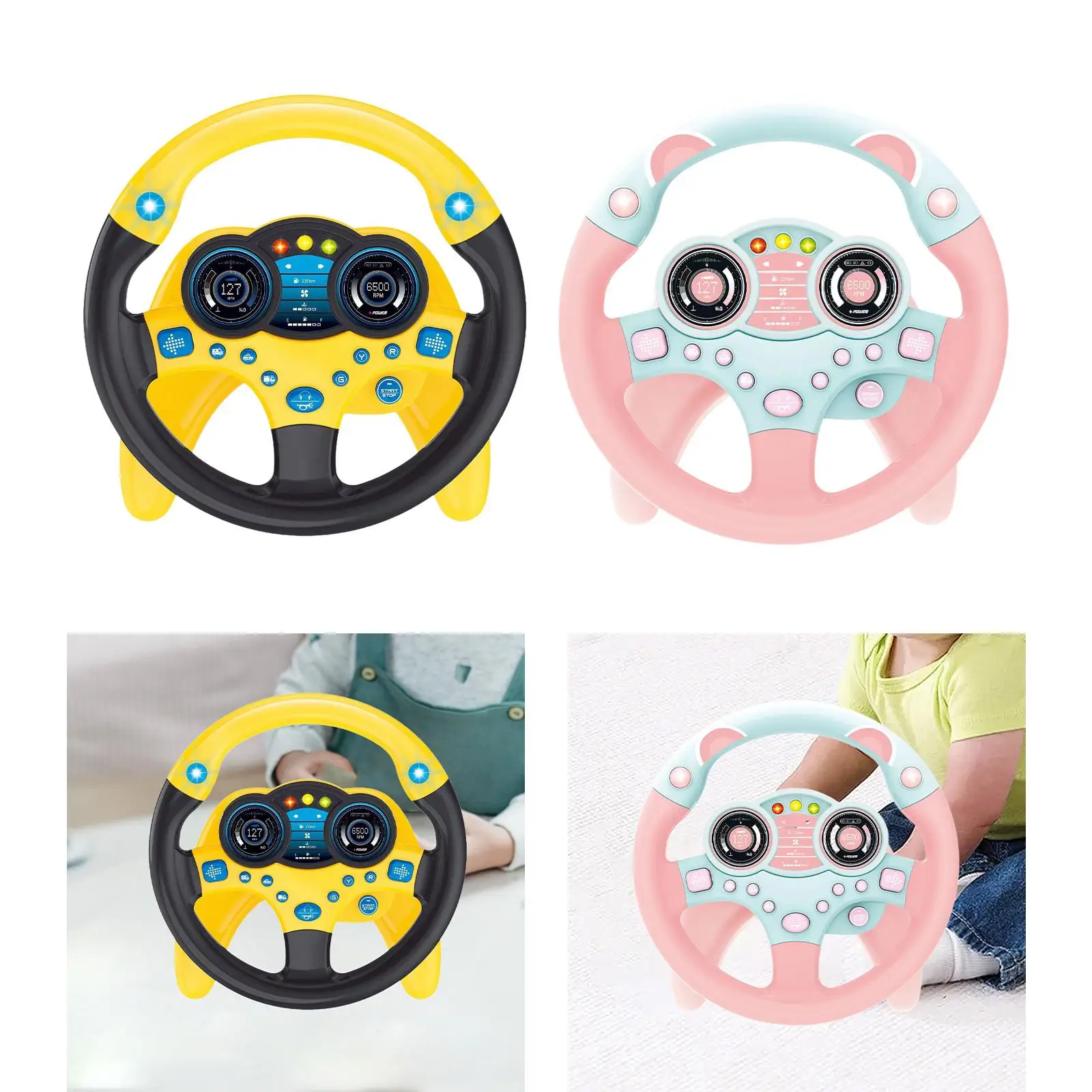 Kids Steering Wheel Pretend Play Driving Toy for Boys Girls Toddlers Kids