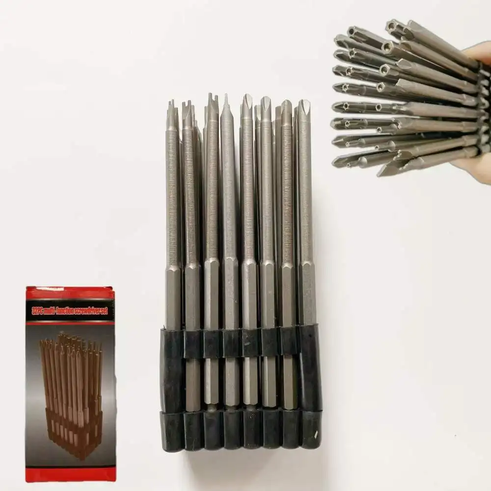 Industrial Screwdriver Bit Set Long Reach Drill Driver Head Magnetic Multi Purpose Alloy Steel DIY Repair Tool Hardware