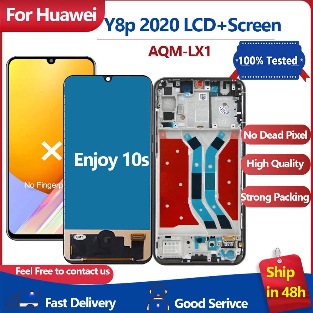 

100% New high quality 6.3" For Huawei Y8p 2020 LCD AQM-LX1 Y8P Display Enjoy 10s LCD Touch Digitizer Screen For Huawei P Smart S