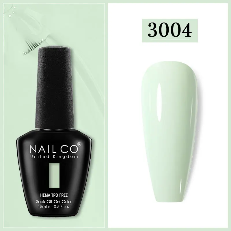 NAILCO سلسلة اللون الأخضر 15 مللي هلام طلاء الأظافر رسومات أظافر شبه دائمة الهجين الأشعة فوق البنفسجية ورنيش مستلزمات الأظافر لطلاء الأظافر معطف فوقي #2