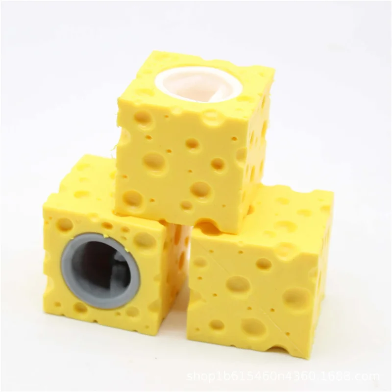 Zabawna mysz Królik Kubek Zabawki do ściskania Stress Relief Pet Cheese Pinch Fun Stress Ball Vent Squirrel Cup Prank Fidget Toys Dla Dzieci