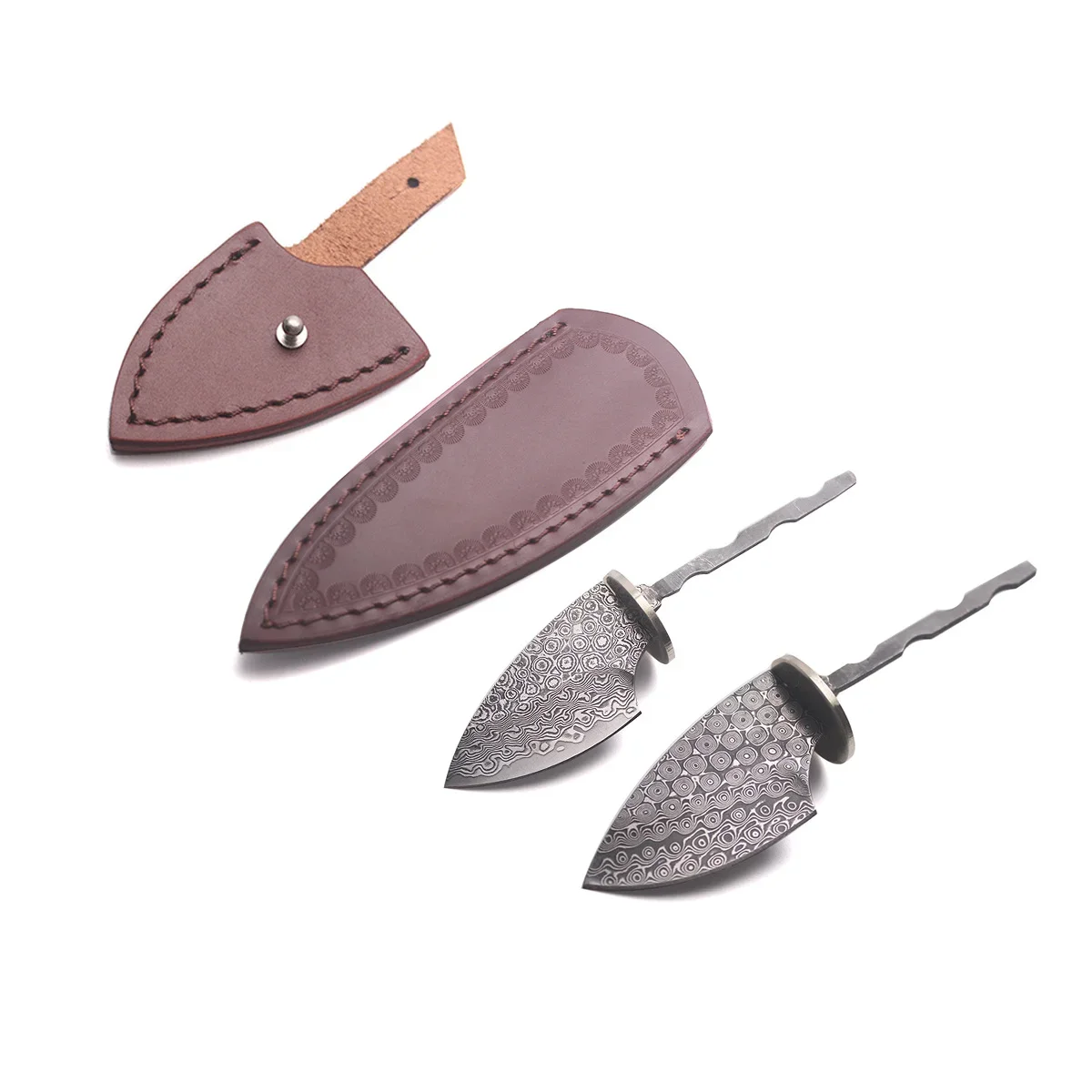 

Rosette Damascus Steel Edged Fixed Blade Knife Blanks Household DIY Semi-finished Billets Tool Parts Accessories Outdoor Camping