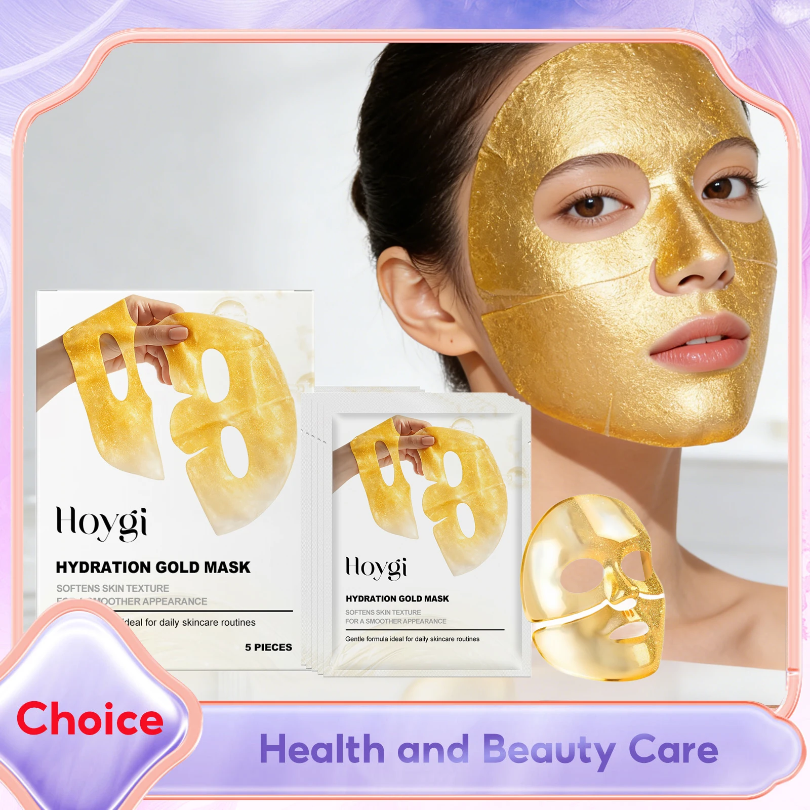 

Hydration Gold Mask Collagen Niacinamide Deeply Moisturizing Gentle Softens Skin Brightening Nourishing Improve Dry Facial Masks
