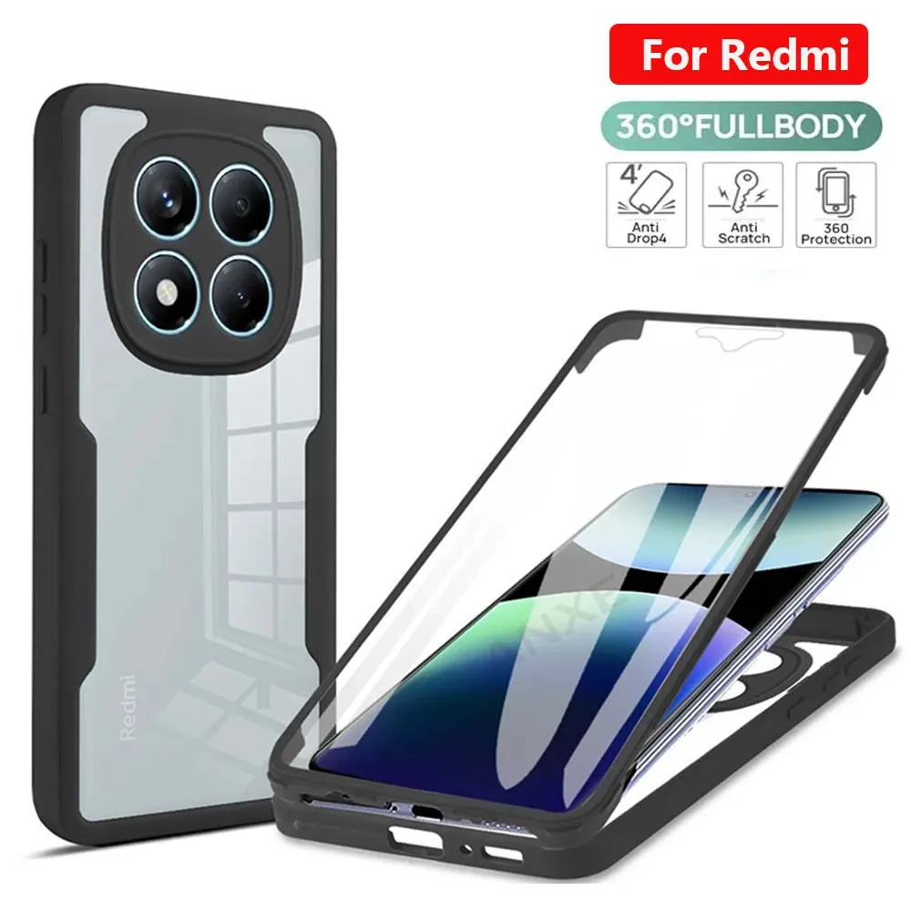 

Защитный чехол 360 Full Cover для Redmi Note 15 13 Pro Plus + противоударные прозрачные чехлы для Redmi Note 15 13 Pro Note 15 13 4G 5G