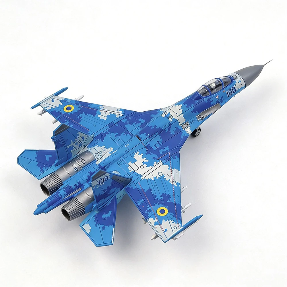 Juguete Militar Creativo 1:72, Avión Sukhoi Su-27 Flanker, Modelo de Caza de la Fuerza Aérea Ucraniana, Bloques de Construcción de Armas para Armar