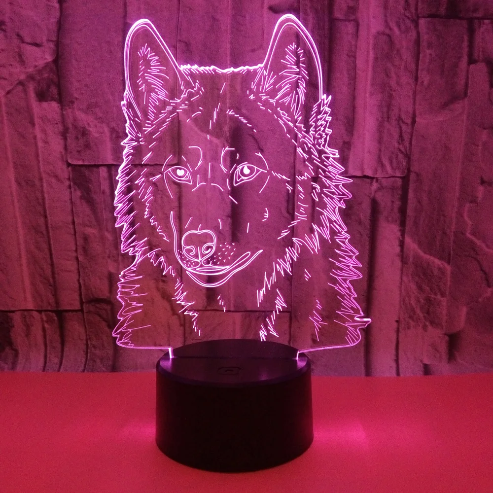 Nighdn Wolf Night Light para niños, lámpara de mesita de noche para niños, lámpara de mesa USB, decoración de dormitorio, regalo de cumpleaños para