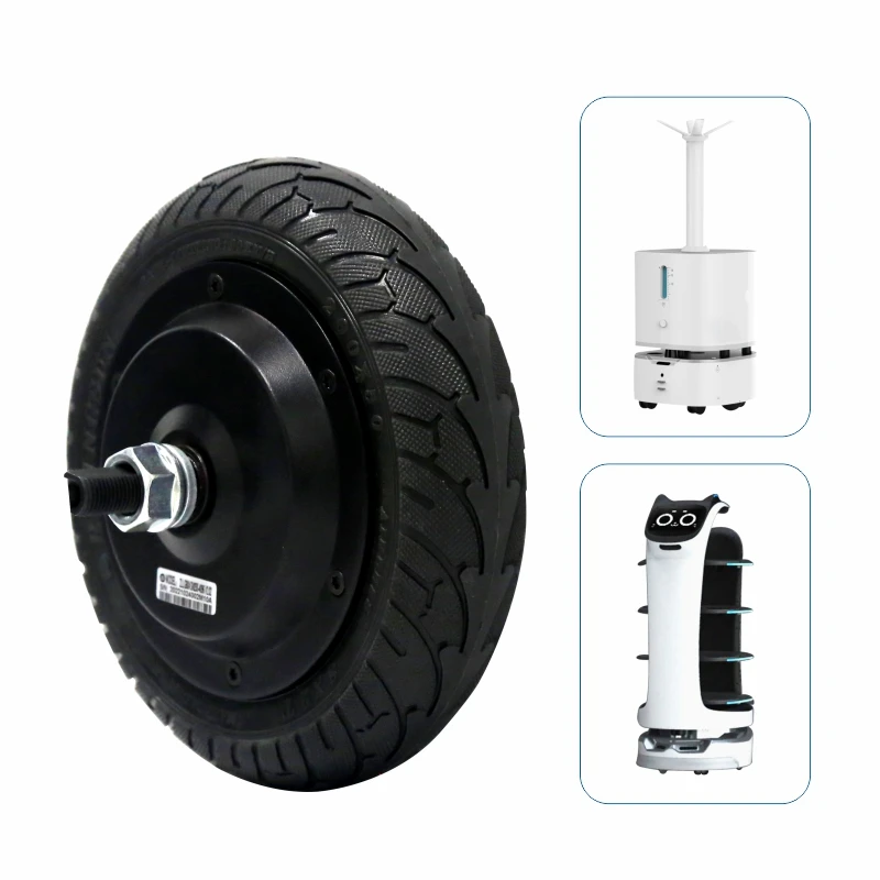 Drive Wheel 8 Inch 24V 350W 150kg Load Brushless Electric Dc Servo Hub Motor Wheel with High Precision Braid