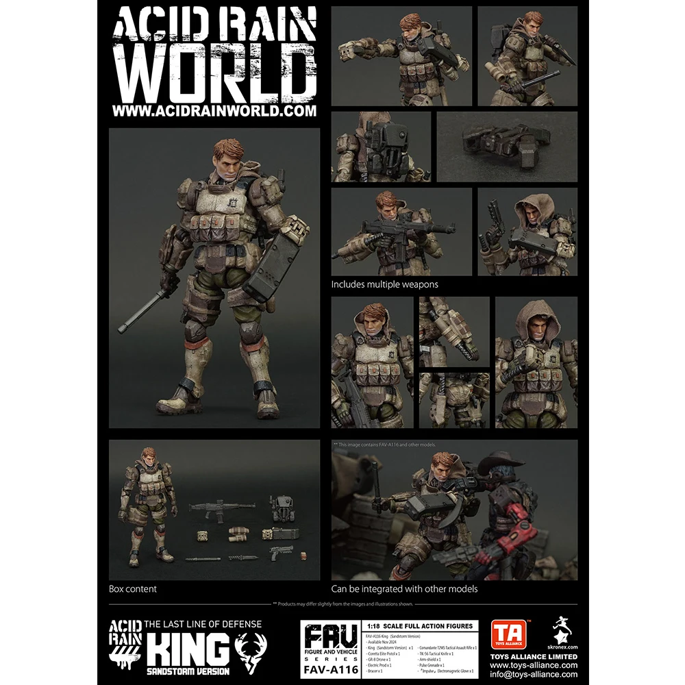 Acid Rain War 1/18 FAV-A116 King （Sandstorm Version） Soldier Action Figureals Model