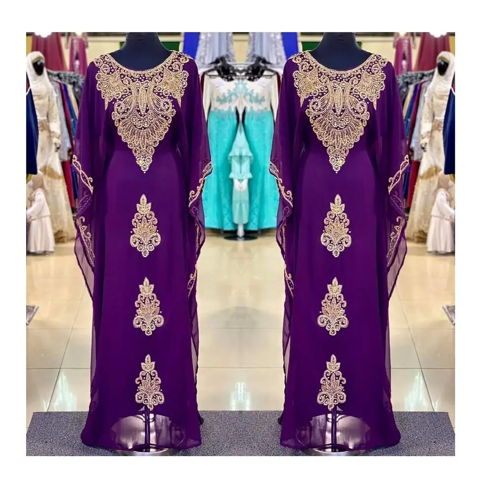 Purple Morocco Dubai Dress New Long Dress Fashion Trend In Europe and America 62 Inches