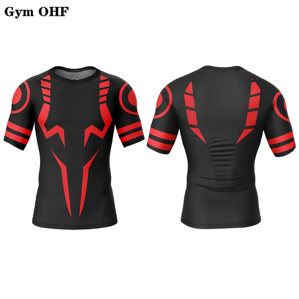 

Jujutsu Kaisen Print Men Sportswear Training Shirt Compression T Shirt Men Breathable Short Sleeve Gym T-Shirt MMA Sport Shirts