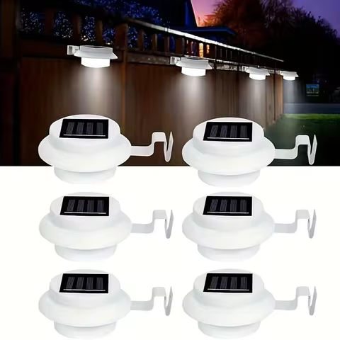 3 LED Solar Gutter light,outdoor LED fence light,railing,exterior wall,deck,garden,path,backyard,sidewalk,terrace lighting