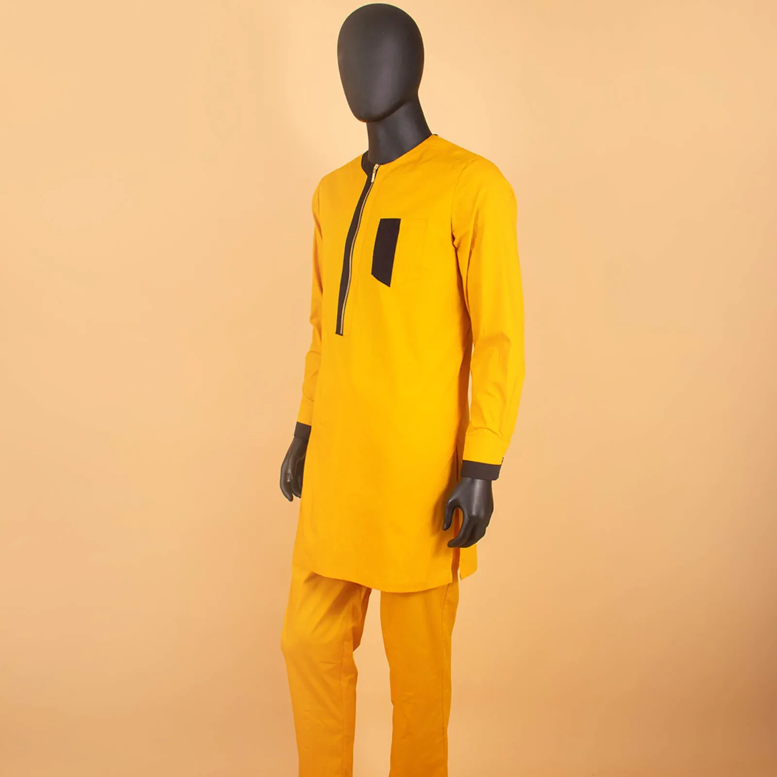 African Clothes for Men Zip Shirts and Ankara Pants 2 Piece Set Dashiki Outfits Tribal Tracksuit Bazin Riche Outfits A2216073