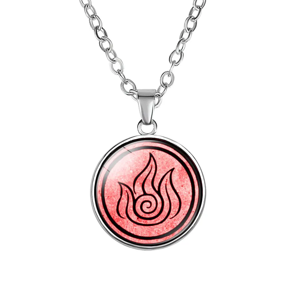 New Avatar The Last Airbender Necklace Kingdom Jewelry Air Nomad Fire and Water Tribe Pendant Glass Dome Necklace
