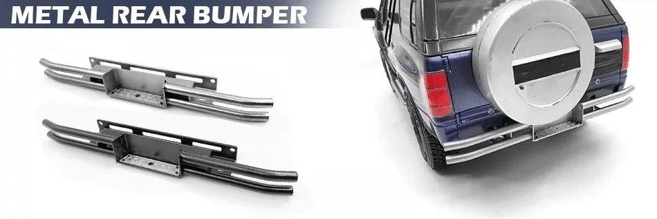 Metal Rear Bumper RC Crawler Crash Bar 1/10 For Tamiya CC01 Isuzu Mu Body Shell Offroad Custom Scale Upgrade Replacement Parts