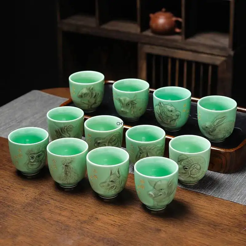 Celadon Master's Cup Ceramic Building Cup Tasting Water Cup Kung Fu Tea Cup