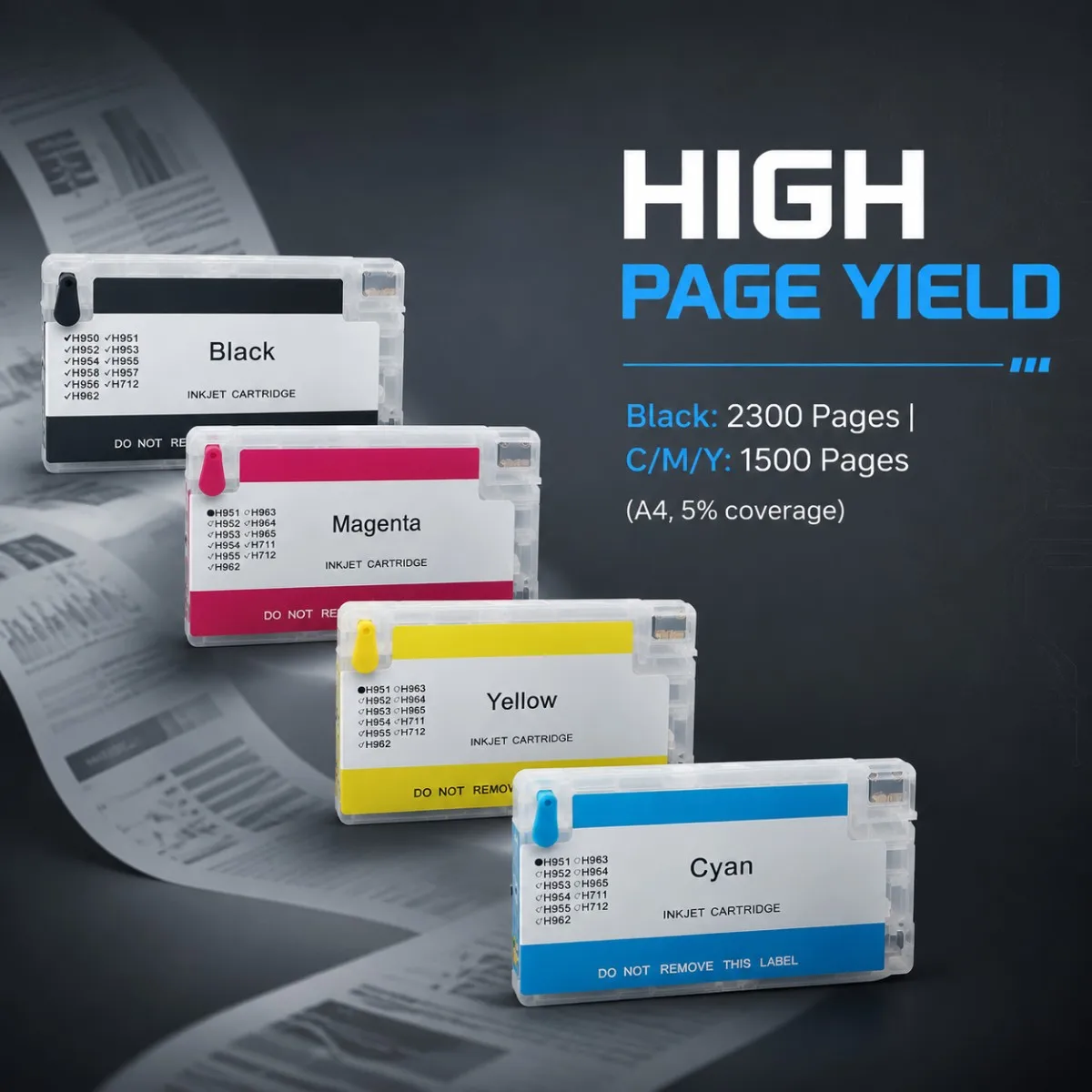 4COLOR For HP Officejet 8100 8600 8610 8620 251DW 276DW Refill Ink Cartridges HP 950 951 Ink Cartridge Built-In Auto Reset Chips