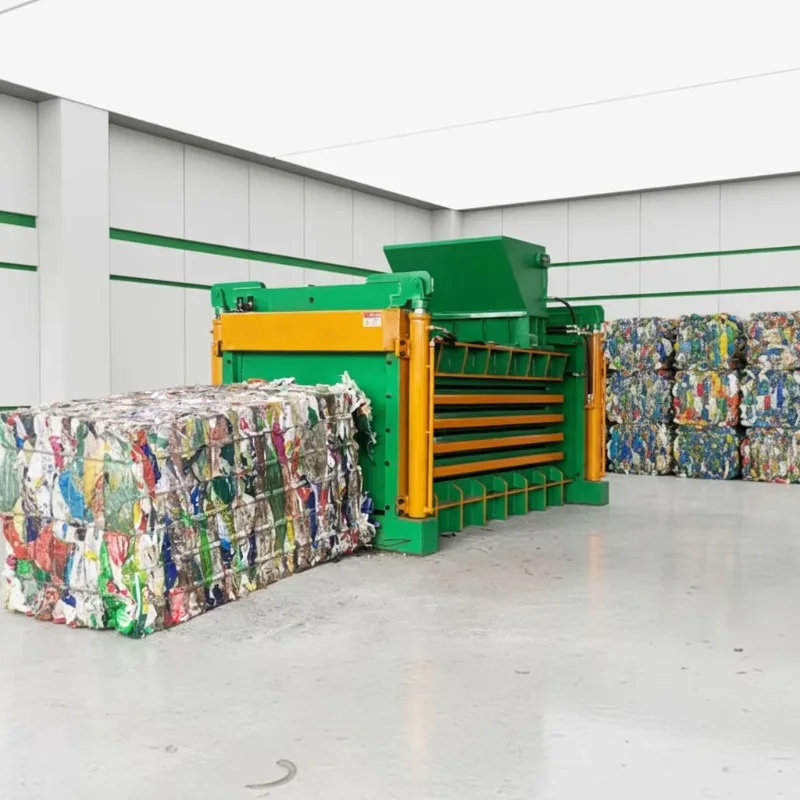 Customized 200T Hydraulic Rice Husk Horizontal Baler Machine Wastepaper Horizontal Baling Press Baler Baling Machines